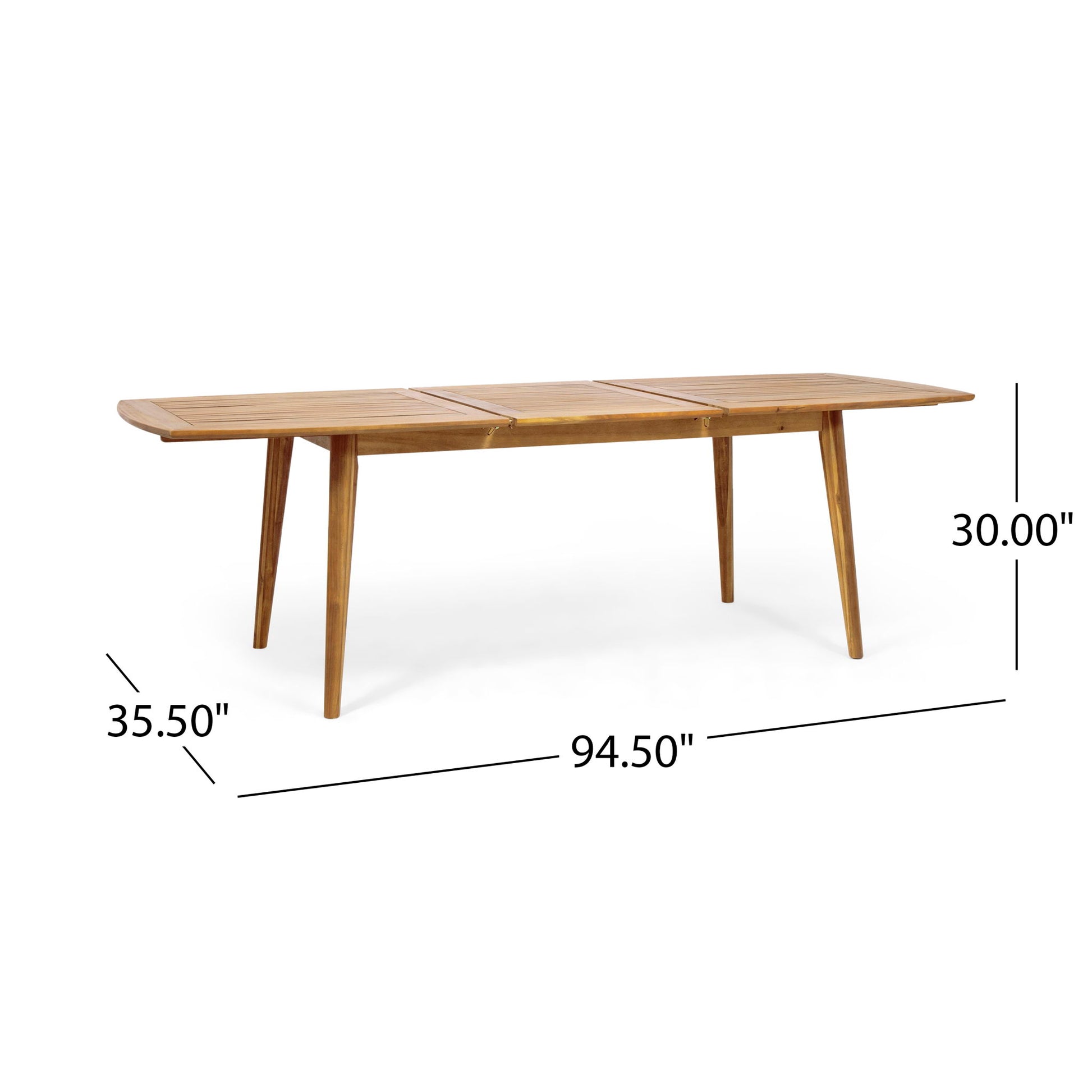 Modern Outdoor Dining Set With Expandable Acacia Wood Table Noble House