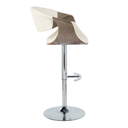 Symphony - Mid Century Modern Adjustable Barstool With Swivel & Rounded T Footrest (Set of 2) Lumi Source