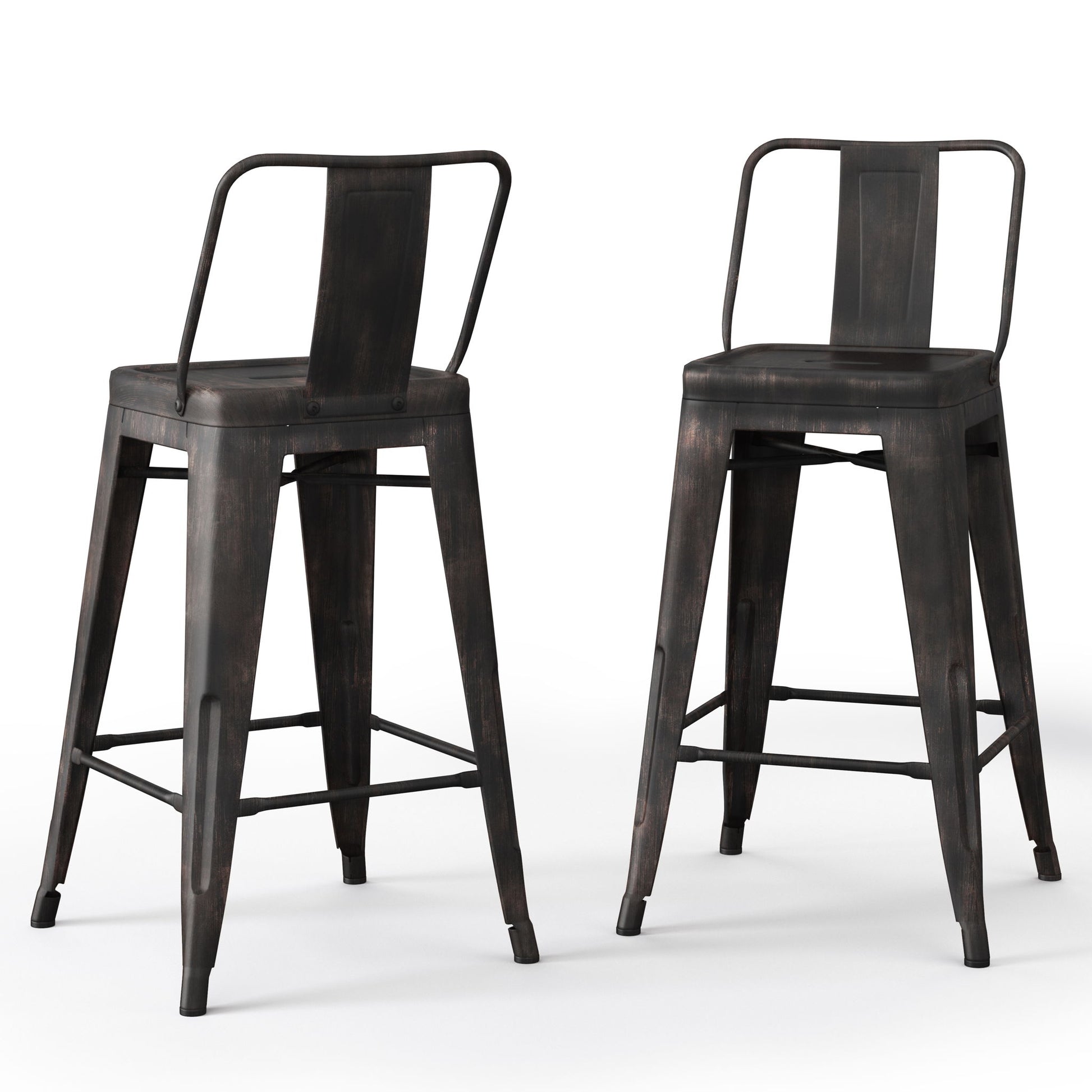 Rayne - Curved Back Metal Stool (Set of 2) Simpli-Home