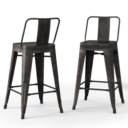 Rayne - Curved Back Metal Stool (Set of 2) Simpli-Home