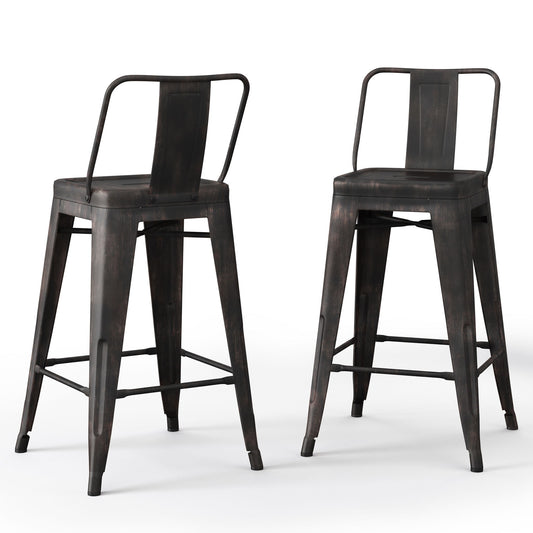 Rayne - Curved Back Metal Stool (Set of 2) Simpli-Home