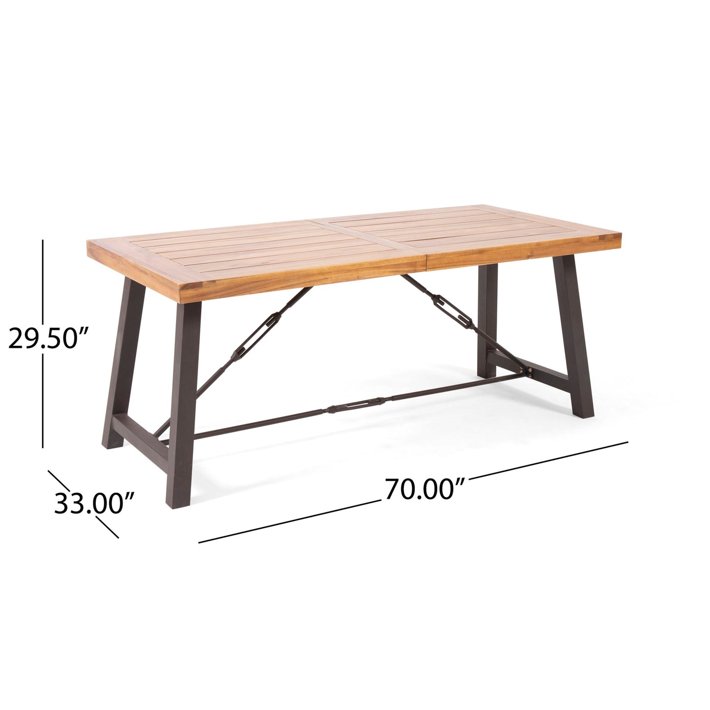 Catriona - 3 Piece Wood Outdoor Dining Set - Teak Noble House