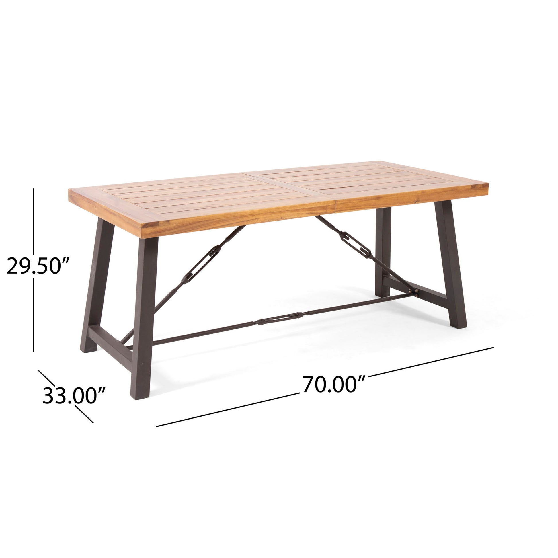 Catriona - 3 Piece Wood Outdoor Dining Set - Teak Noble House