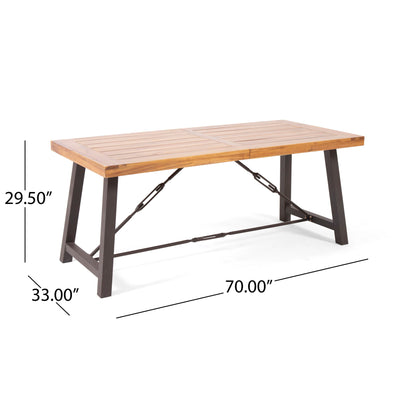Catriona - 3 Piece Wood Outdoor Dining Set - Teak Noble House