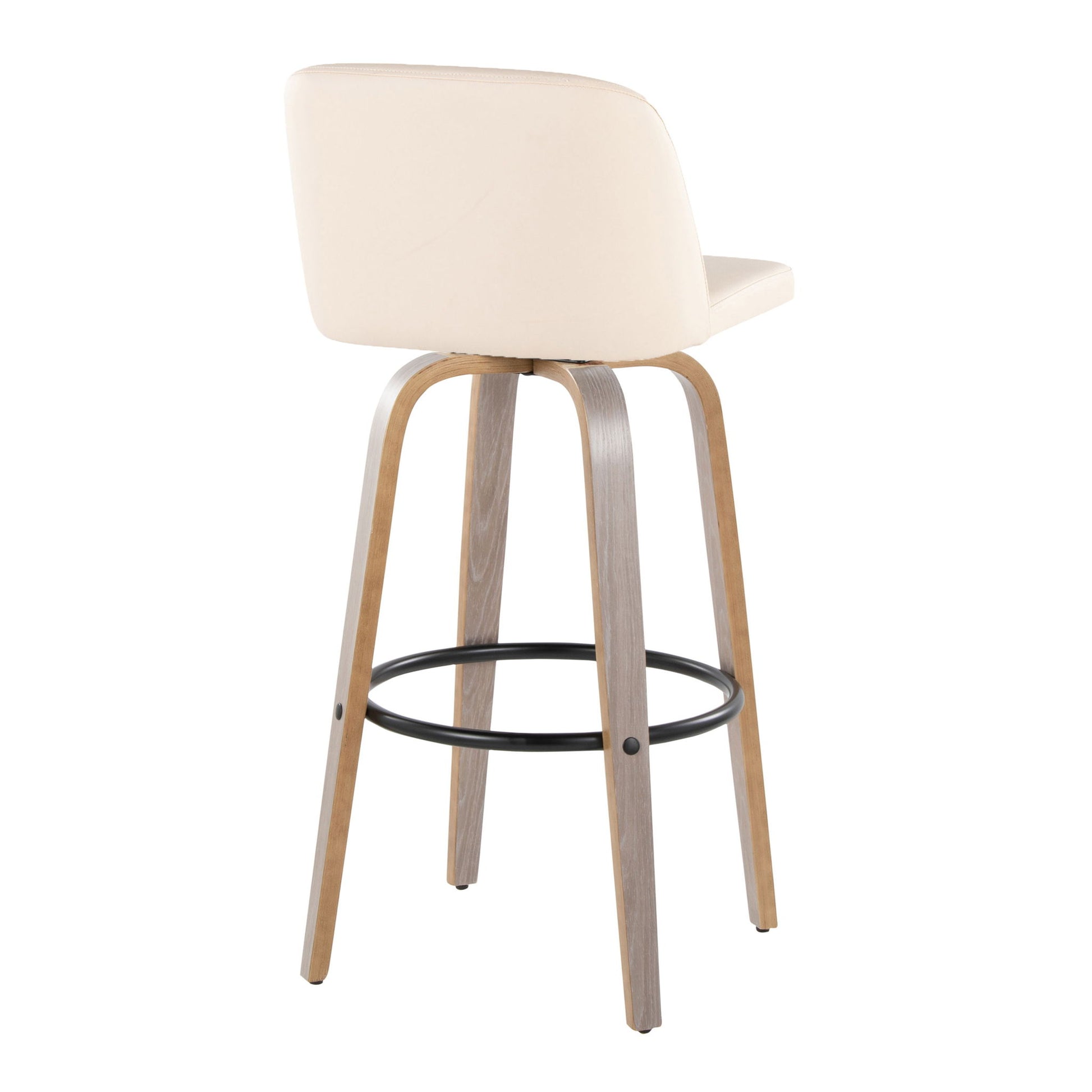 Toriano - Fixed Height Contemporary Barstool With Swivel With Round Footrest (Set of 2) Lumi Source