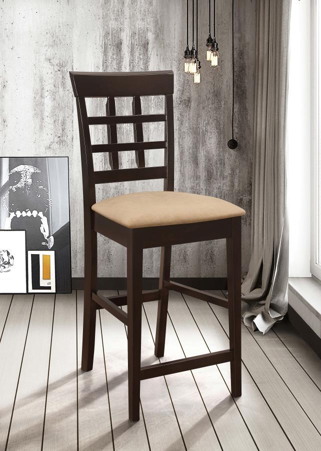 Gabriel - Lattice Back Counter Chair (Set of 2) - Cappuccino CoasterEveryday