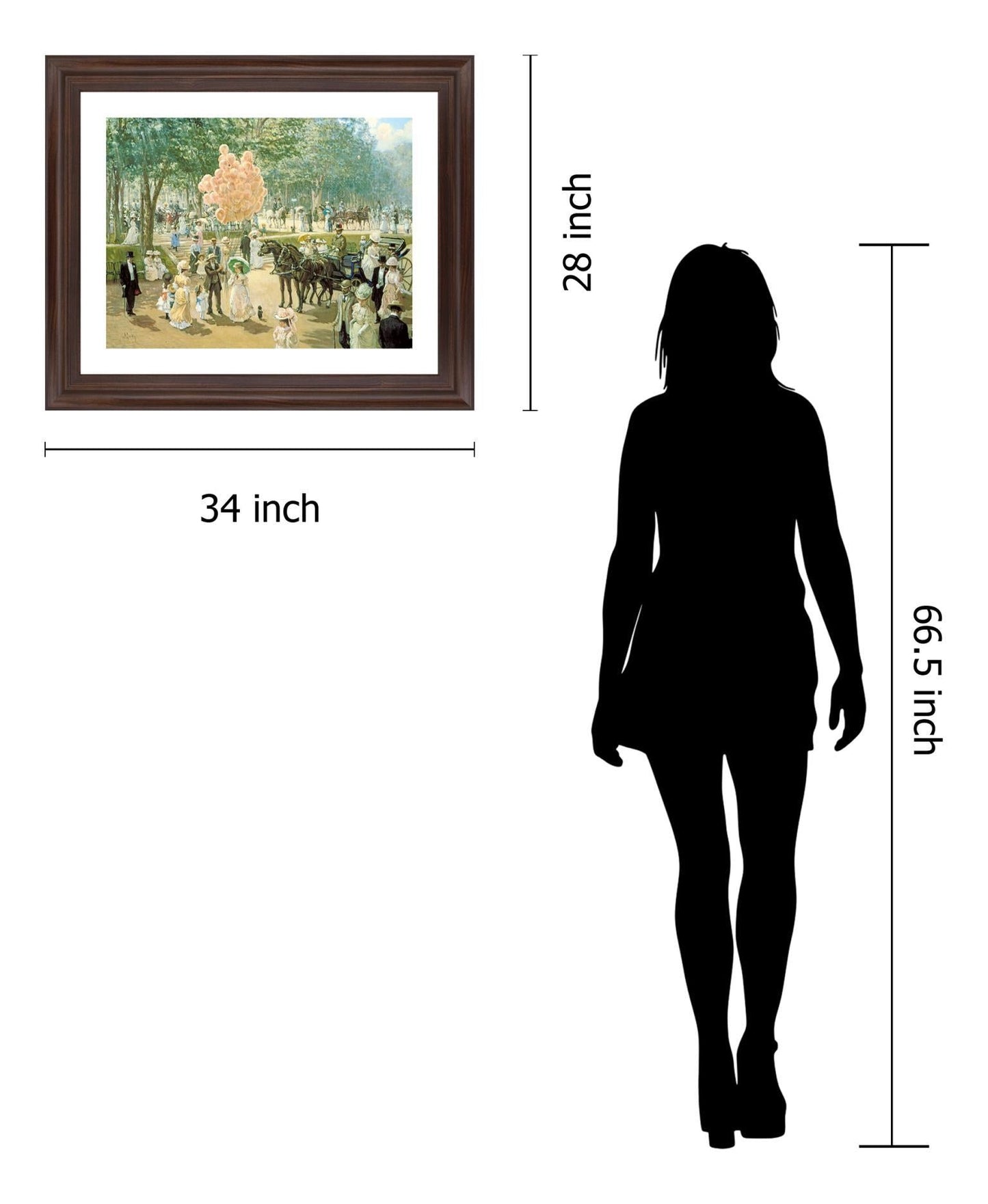 Victorian Balloon Promenade - 28" x 34" Framed Wall Art Classy Art