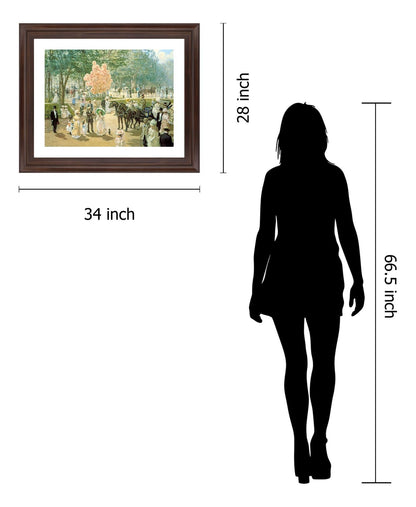 Victorian Balloon Promenade - 28" x 34" Framed Wall Art Classy Art