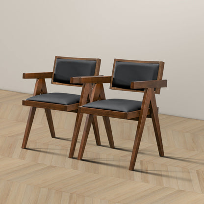 Athena - Dining Chair (Set of 2) - Black / Brown Ashcroft Furniture