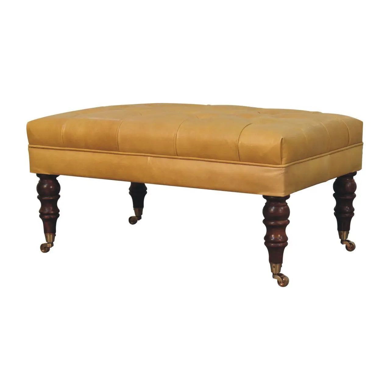 Buffalo - Leather Ottoman With Castor Legs Artisan Furniture