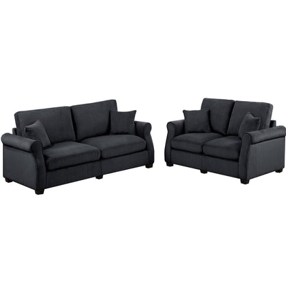 Contemporary 2 Piece Sofa Set With Matching Pillows Home Essentials