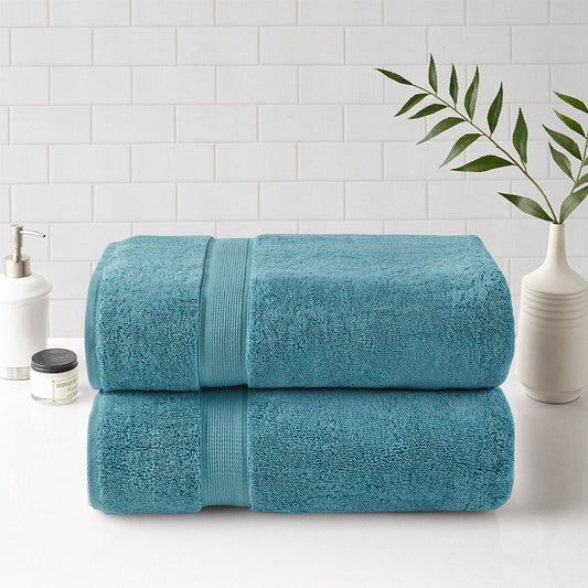 800GSM - 2 Piece Set Bath Sheet Antimicrobial - Aqua