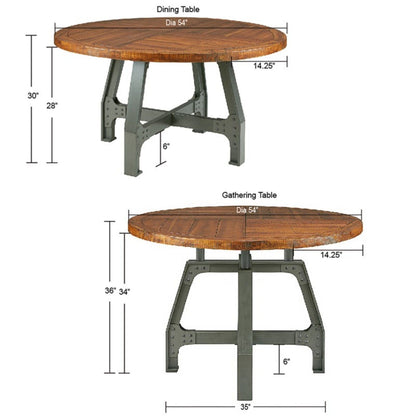 Lancaster - Round Dining / Gathering Table With Adjustable Height - Walnut JLA