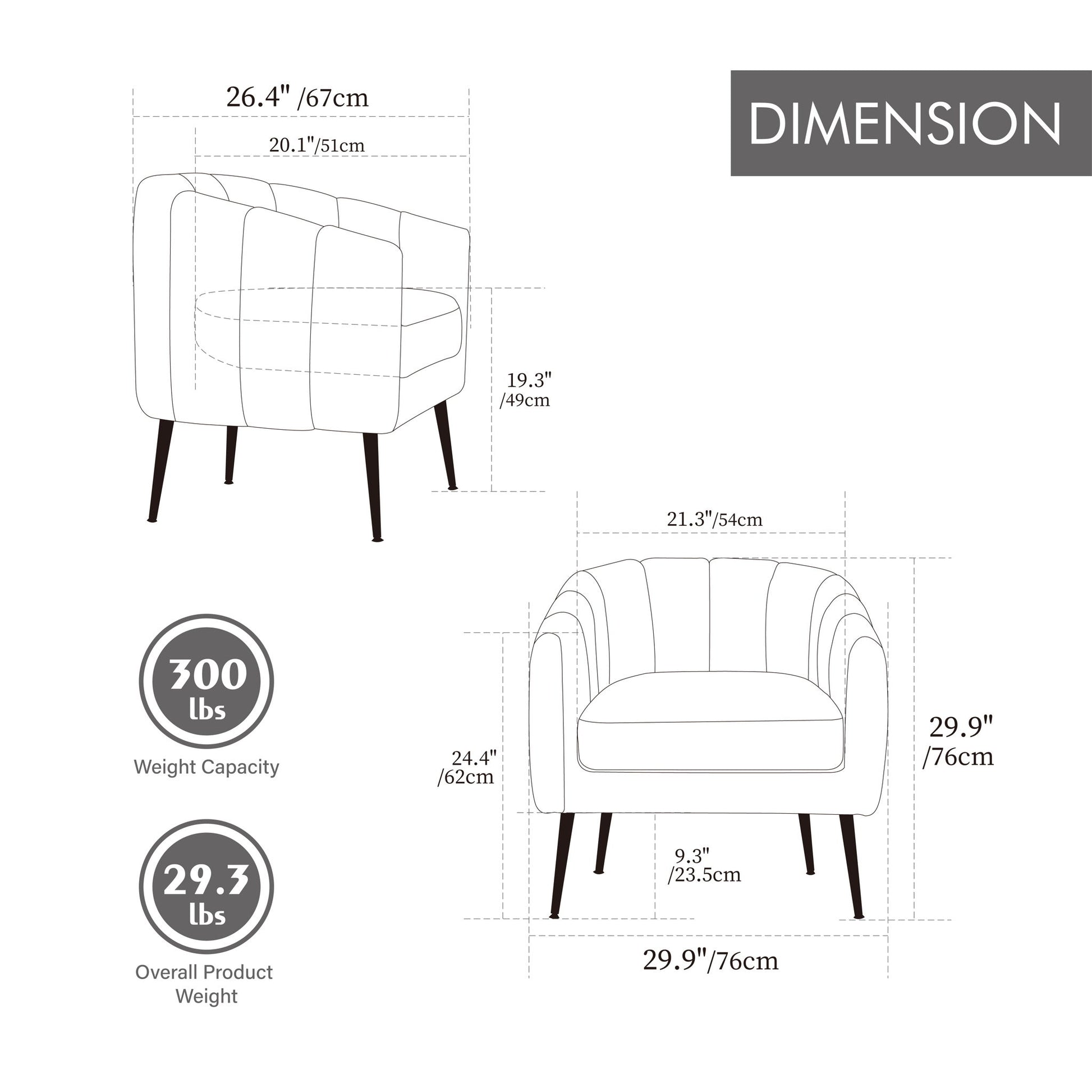 Vanity Barrel Accent Lounge Chair Home Essentials
