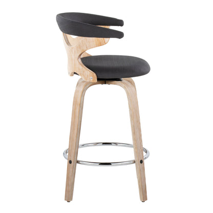 Gardenia - Mid Century Modern Fixed Height Counter Stool With Swivel (Set of 2) Lumi Source