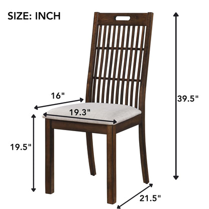 2 Pieces Set Dining Side Chair Rustic Modern Farmhouse Design Retro Design Easy To Assembly - Antique Dark Oak Home Essentials