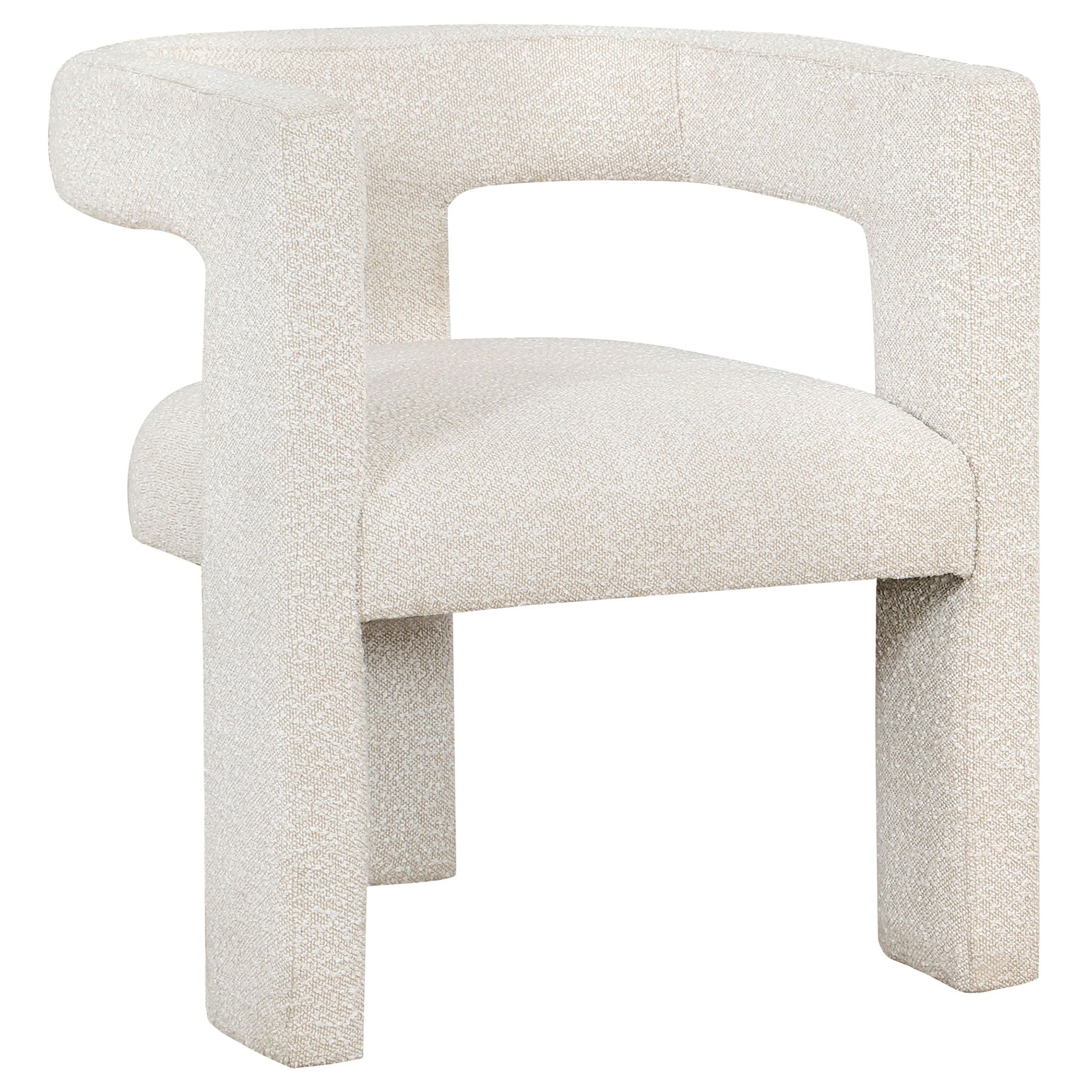 Verda - Upholstered Accent Side Chair In Soft With Rounded Open Back And 3 Leg Base - White Furniture Max