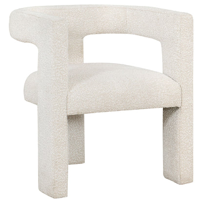 Verda - Upholstered Accent Side Chair In Soft With Rounded Open Back And 3 Leg Base - White Furniture Max