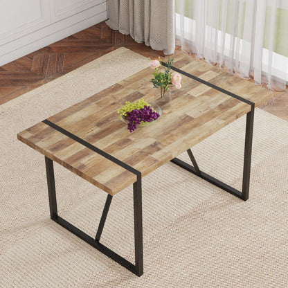 Industrial Rectangular Dining Table For 4 - 6 People Home Essentials
