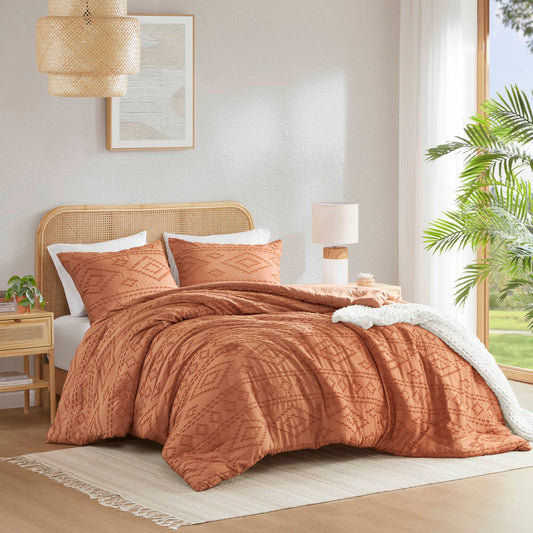 Gigi - King/California King Comforter Mini Set - Terracotta Super Listing