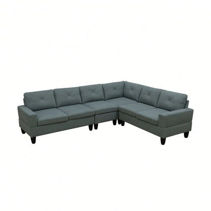 Modular L - Shaped Sectional Sofa 6 Seater 4 Piece Couch With Chaise Home Essentials