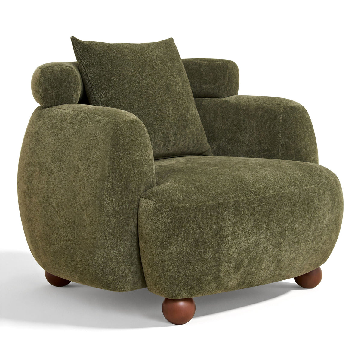 Clubchair, Bucket Chair, Decorative Sofa With Pillow, For Living Roon - Olive Green Home Essentials