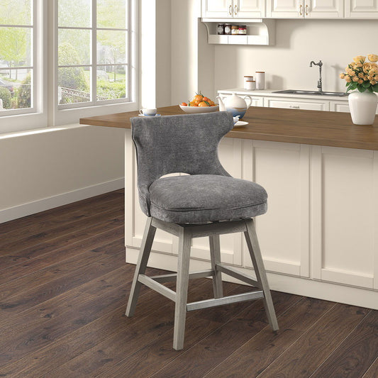 Emmett - 25.75" Swivel Counter Stool - Charcoal Madison Park