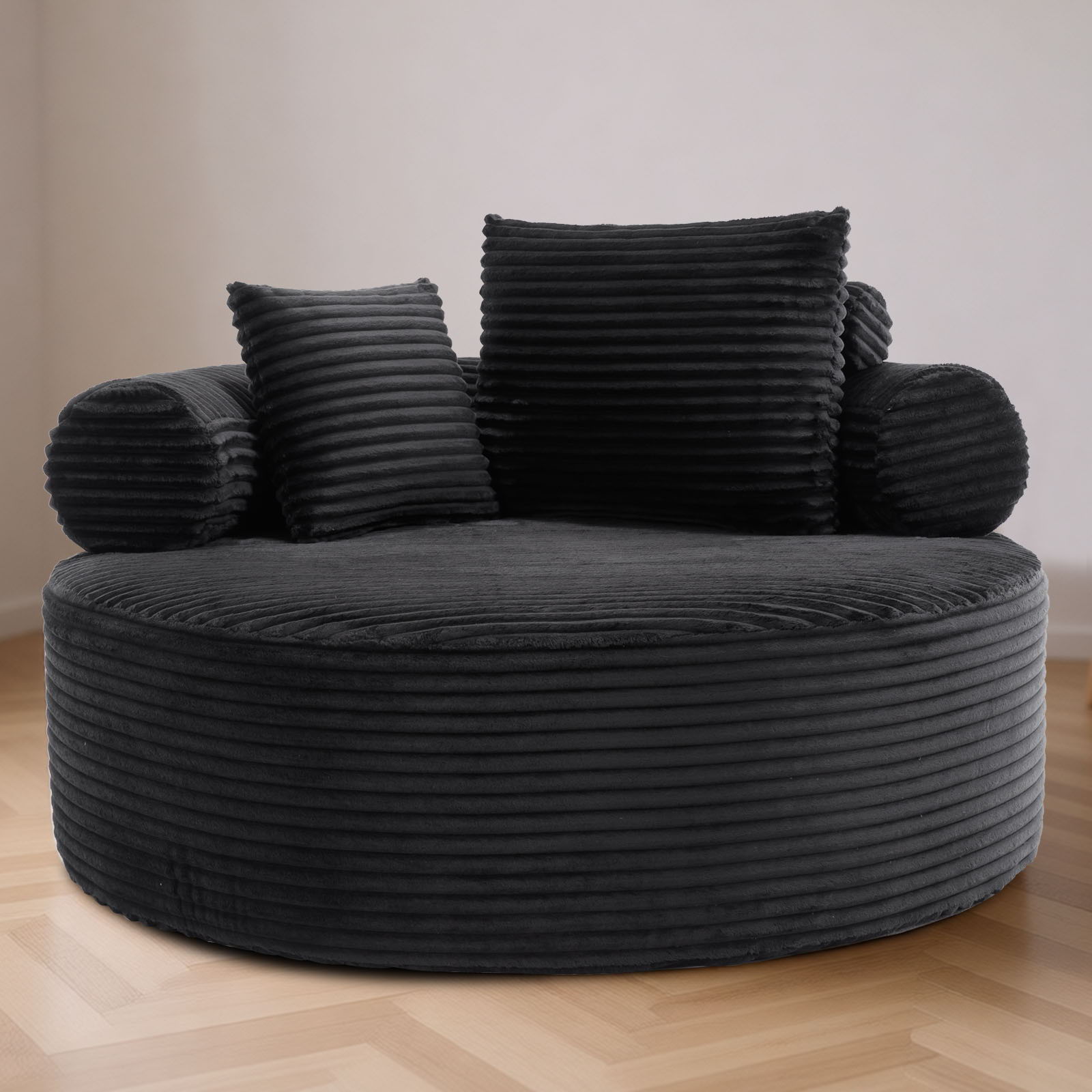 Round Sofa Bed With 3 Pillows For Living Room Home Essentials
