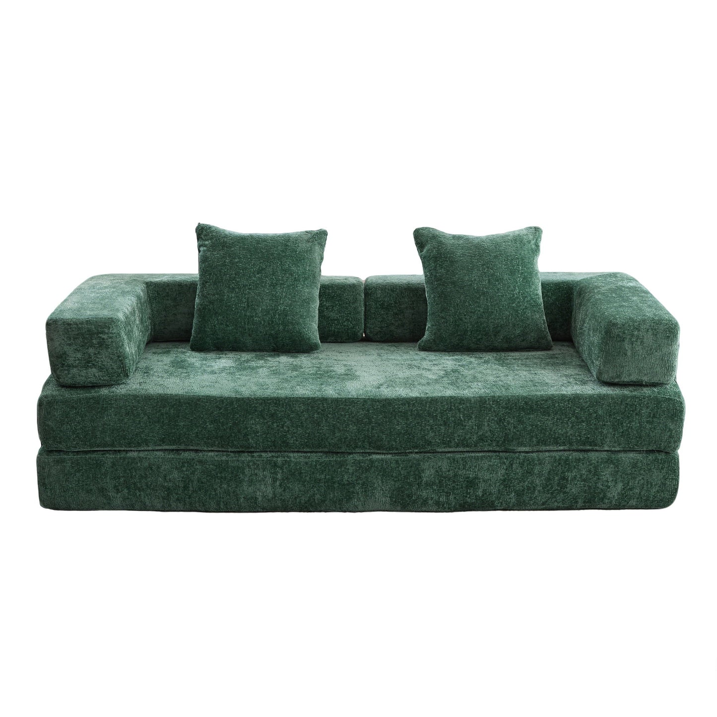 Convertible Floor Sofa Bed With Pillow Back Support Armrest Home Essentials