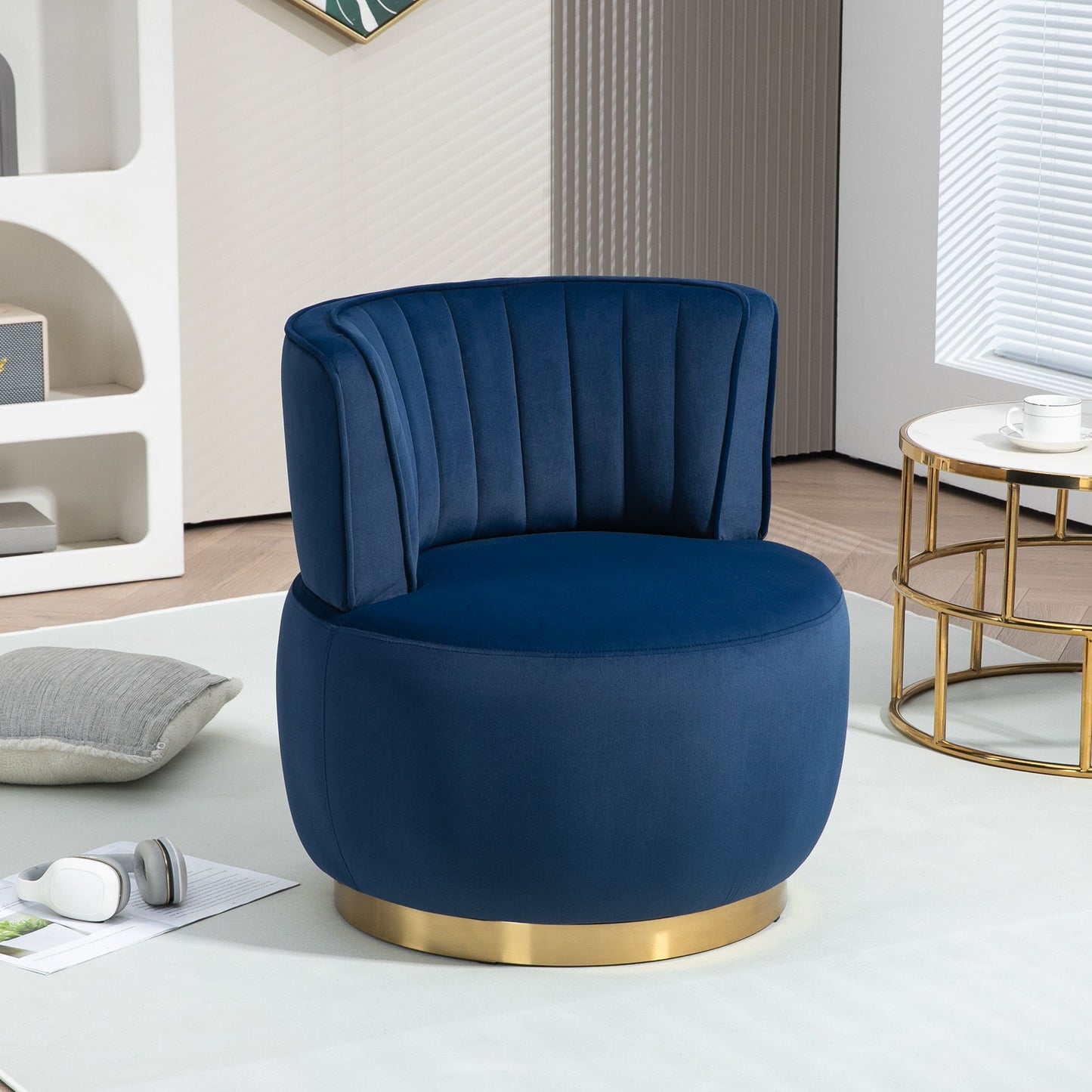 360 Degree Swivel Cuddle Barrel Accent Sofa Chair Home Essentials