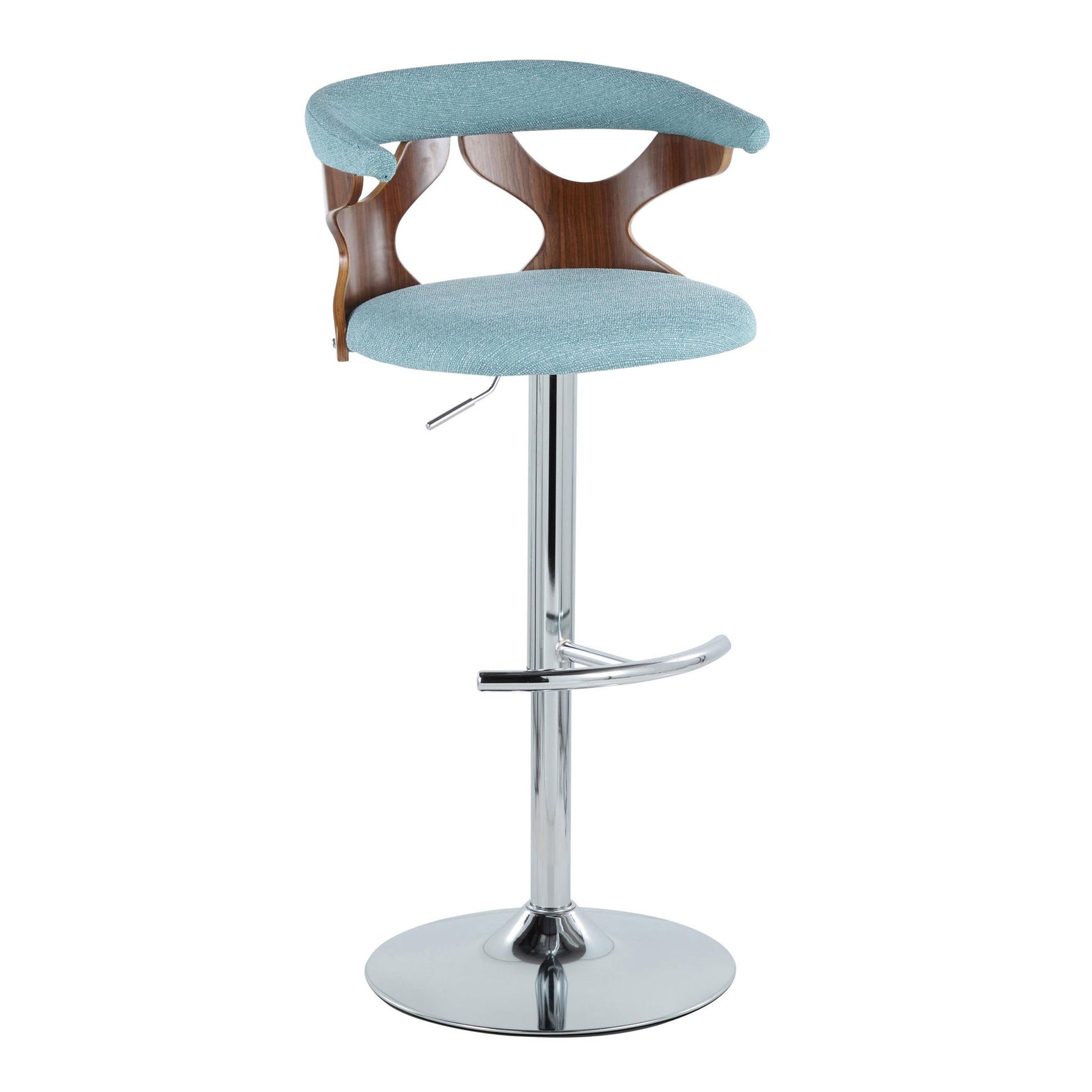 Gardenia - Mid Century Modern Adjustable Barstool With Swivel With Rounded T Footrest (Set of 2) Lumi Source