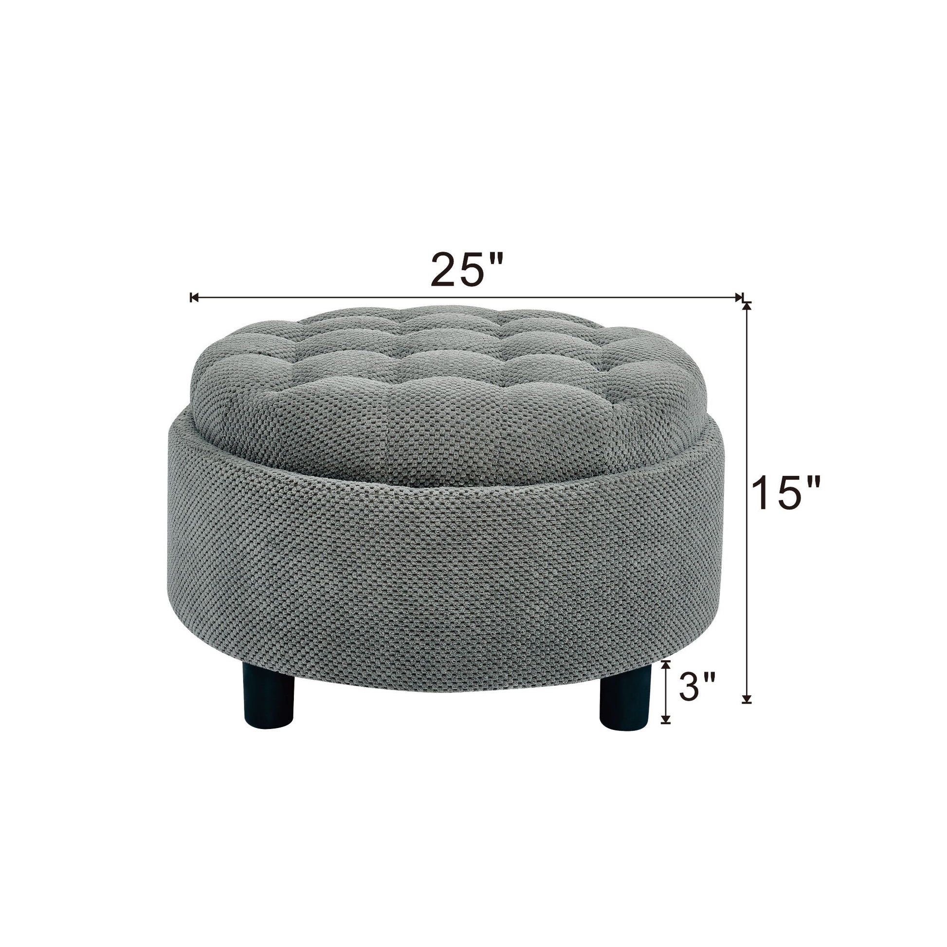 Storage Round Footstool Table Ottoman Home Essentials