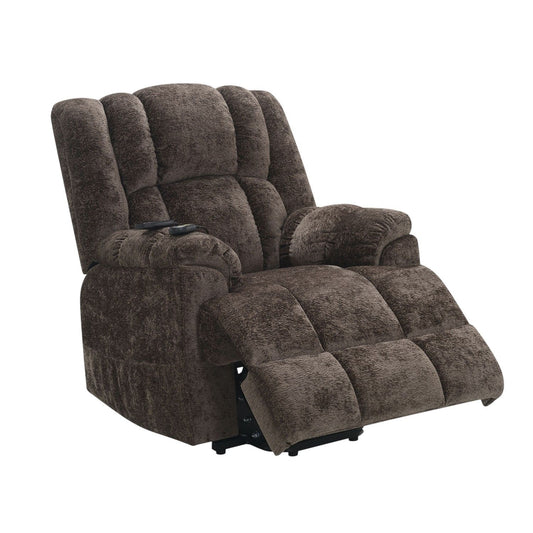 Power Motion Recliner With Lift Heating Massage Function - Brown Acme