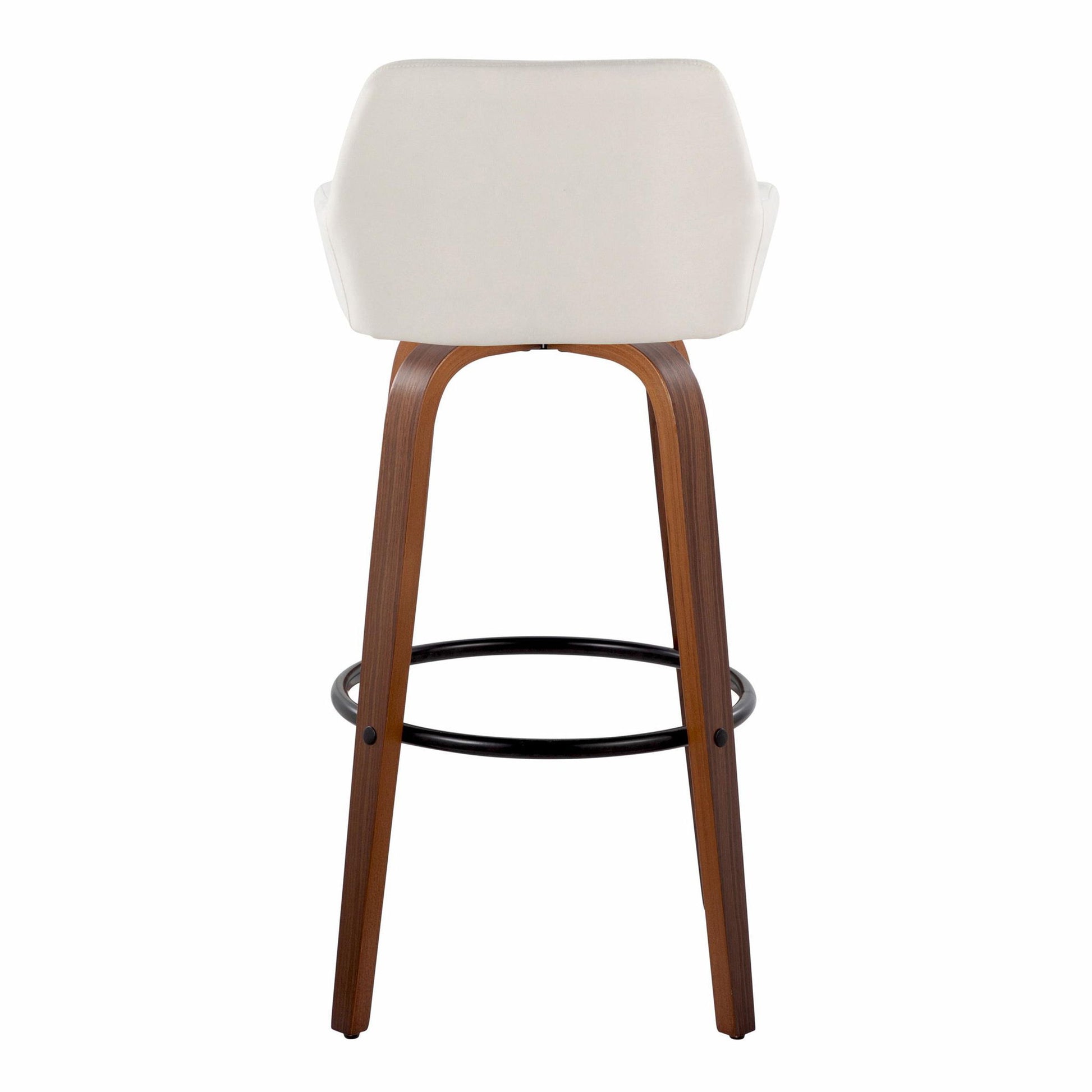 Daniella - Contemporary Fixed Height, Barstool & Swivel And Round Footrest (Set of 2) Lumi Source