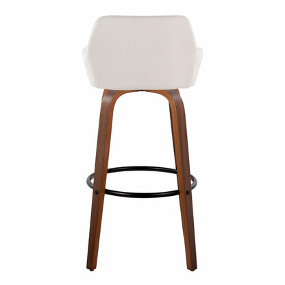 Daniella - Contemporary Fixed Height, Barstool & Swivel And Round Footrest (Set of 2) Lumi Source