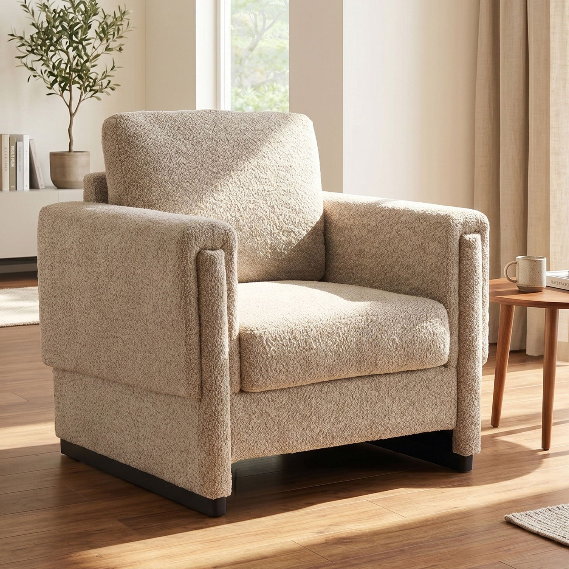 Upholstered Accent Armchair With Square Arm Hearth and Haven