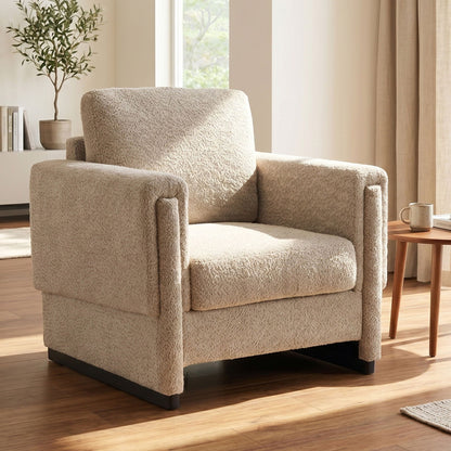 Upholstered Accent Armchair With Square Arm Hearth and Haven