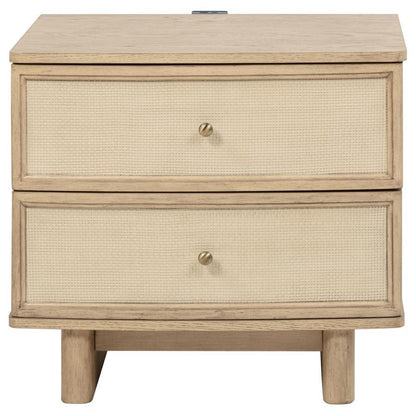 Kailani - 2-Drawer Nightstand Bedside Table - Beige Oak Coaster Fine Furniture