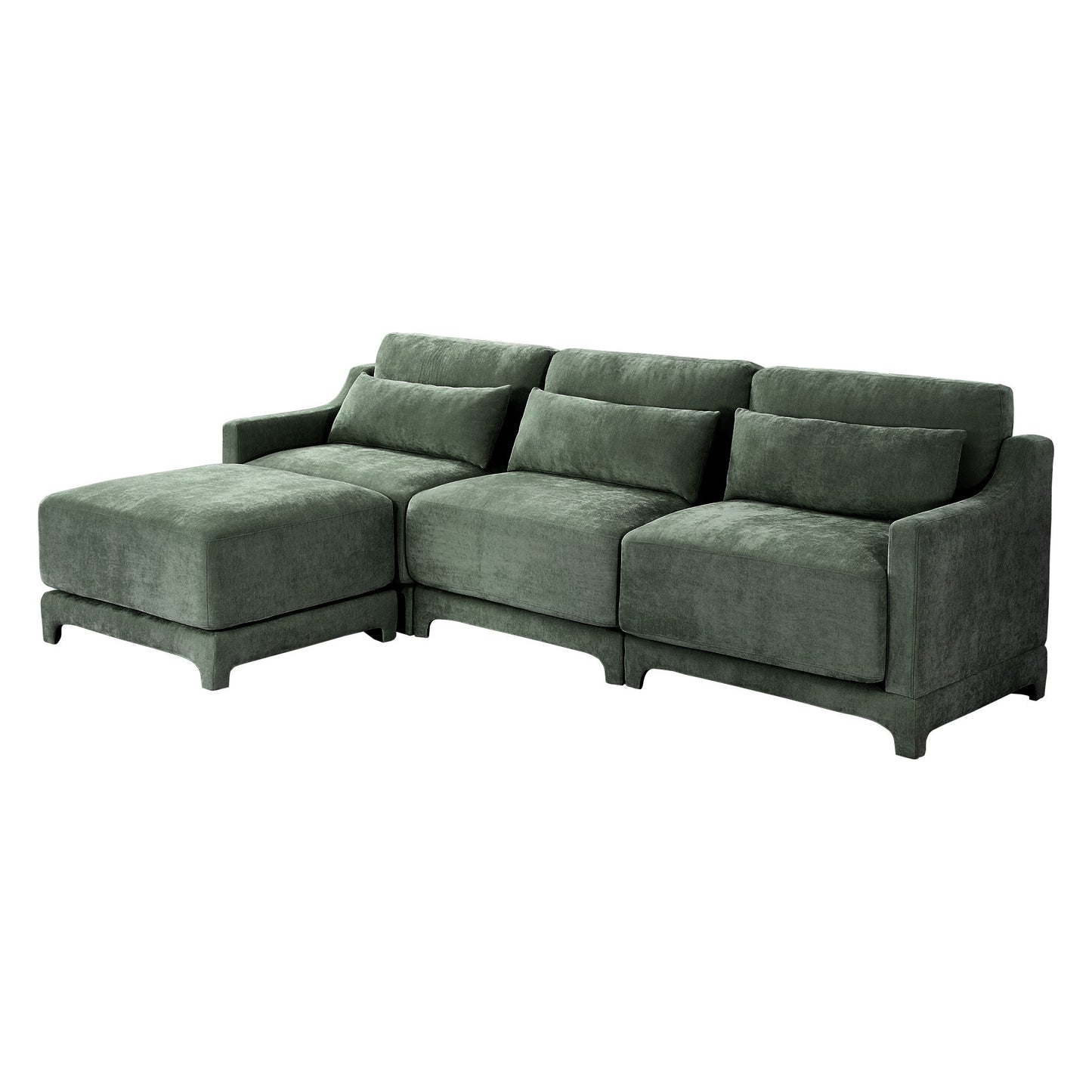 Stylish Sofa With Ottoman And Lumbar Pillows, Ergonomic Design Home Essentials