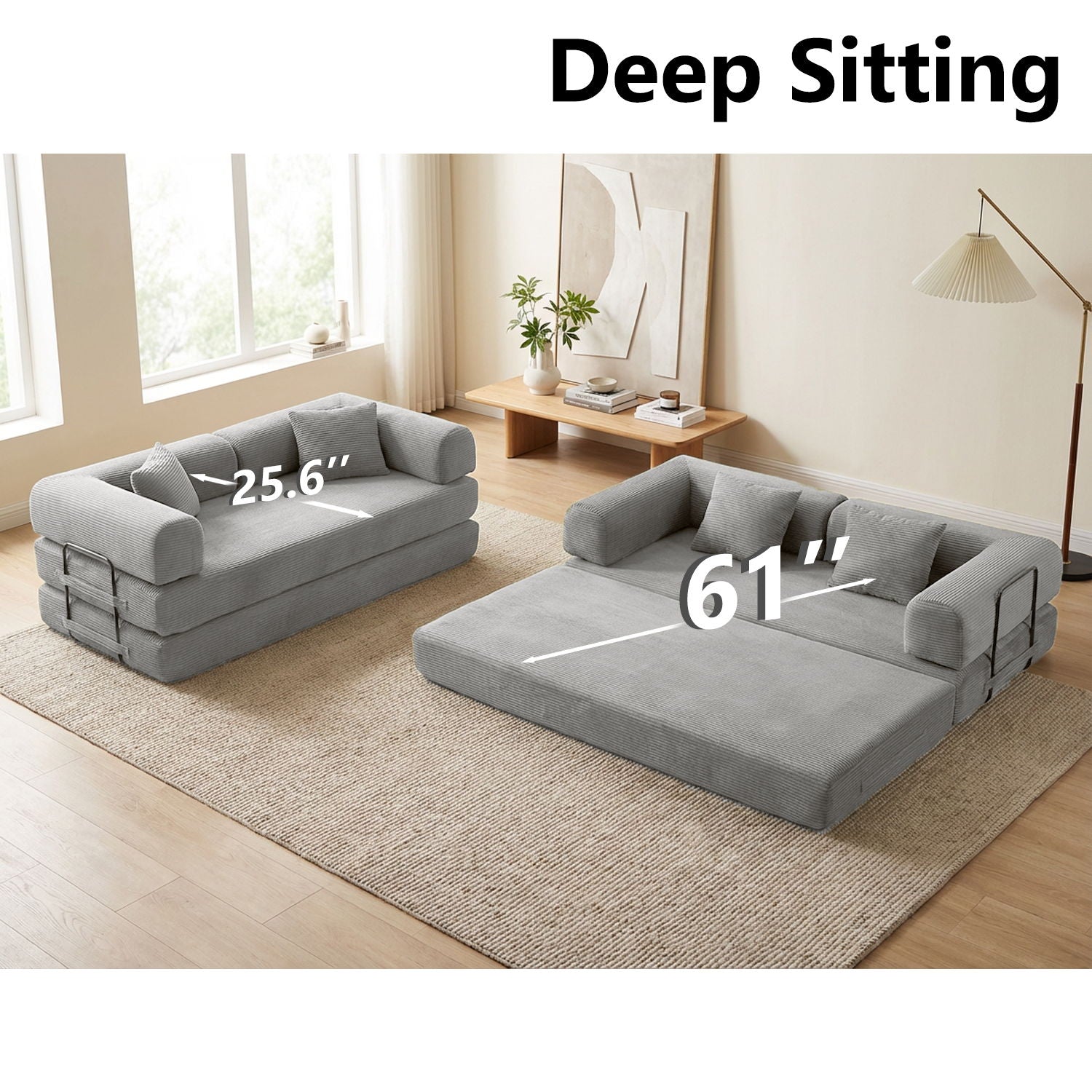 Convertible Sofa Bed With Removable Pillows Home Essentials