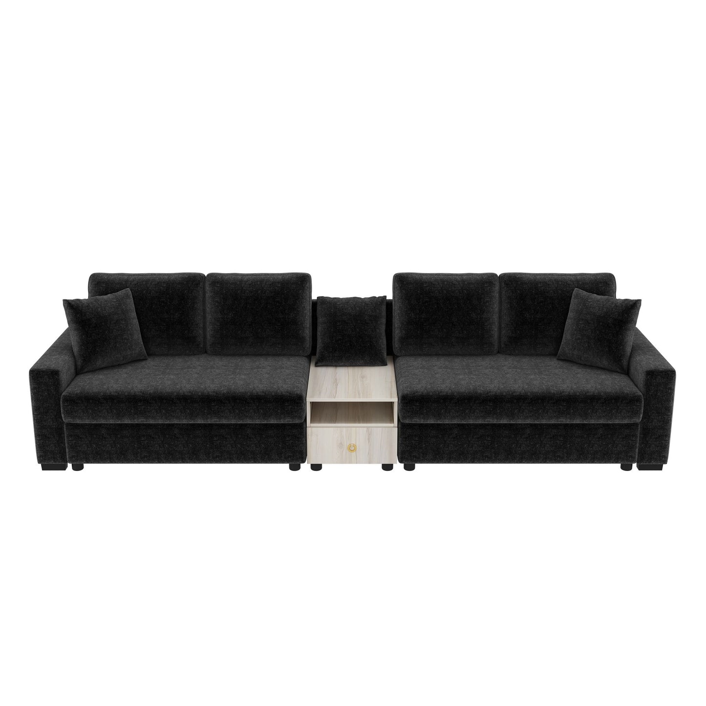 Modular Sofa Couch With Storage Armrest And Center Console Noble House