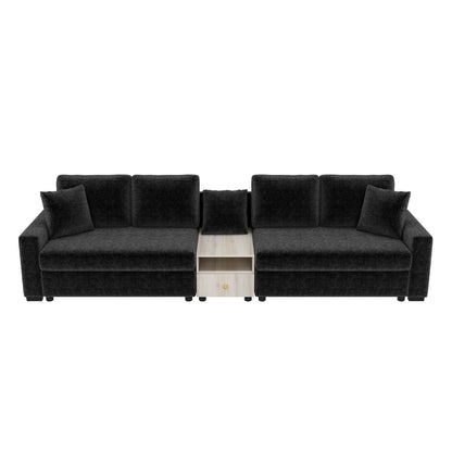 Modular Sofa Couch With Storage Armrest And Center Console Noble House