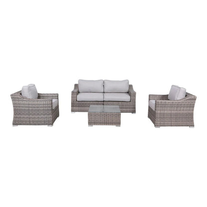Outdoor Wicker Conversation Set With Cushions, All Weather LSI Patio Furniture