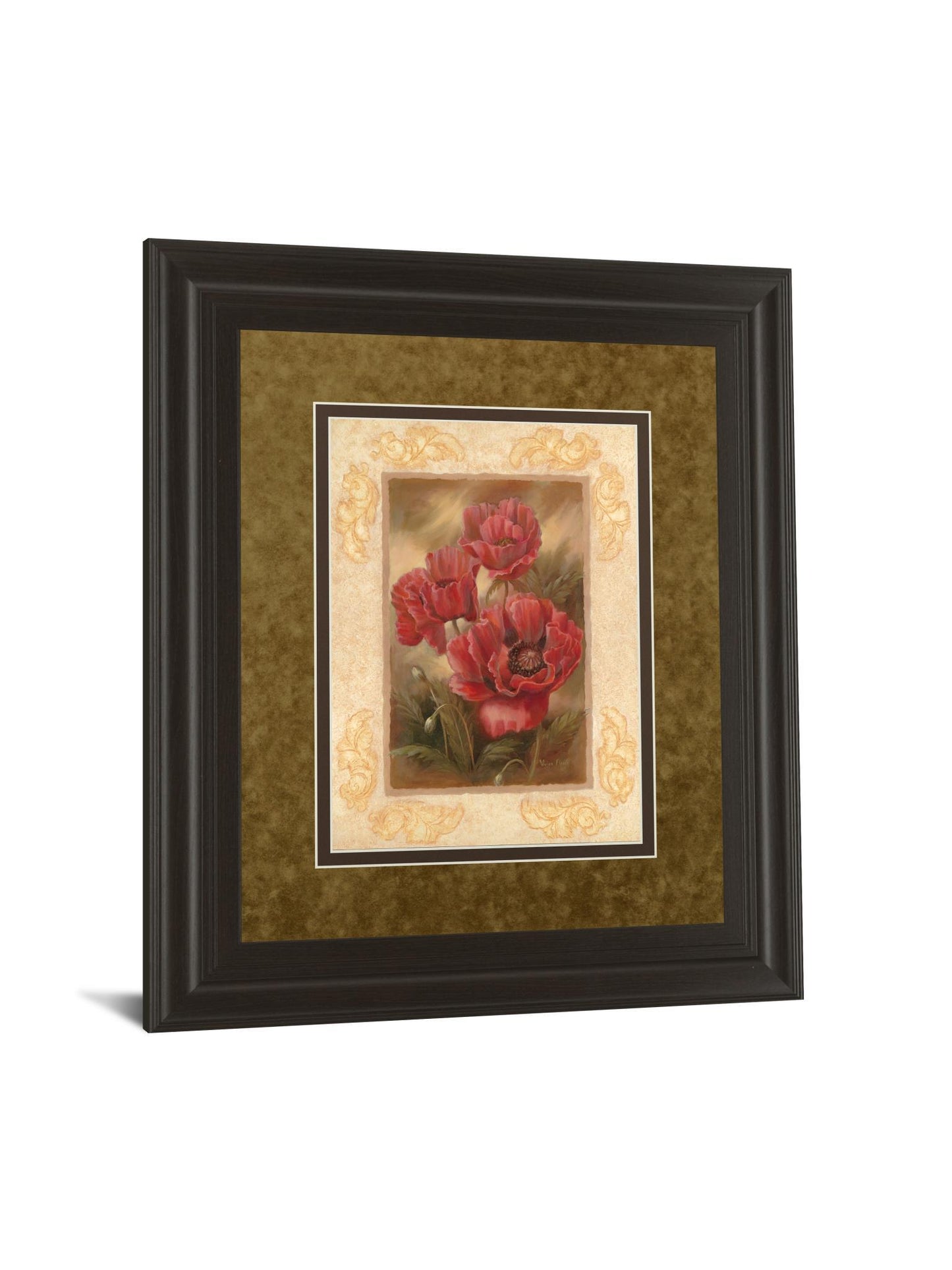 Daphne's Poppies By Vivian Flasch - Framed Print Wall Art - Red