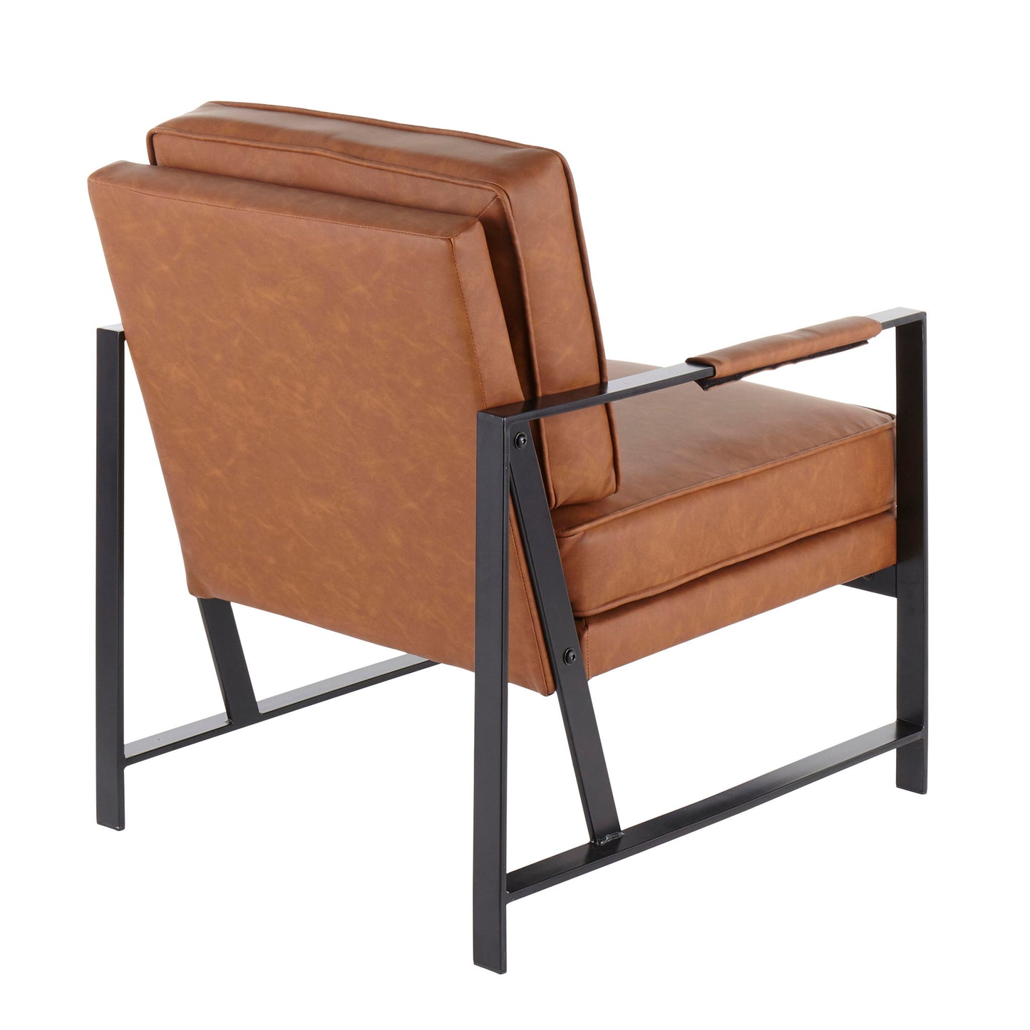 Franklin - Contemporary Arm Chair - Black / Camel Lumi Source
