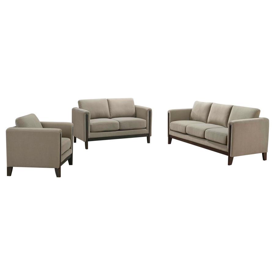 Islington - Upholstered Panel Arm Sofa Set Coaster Fine Furniture