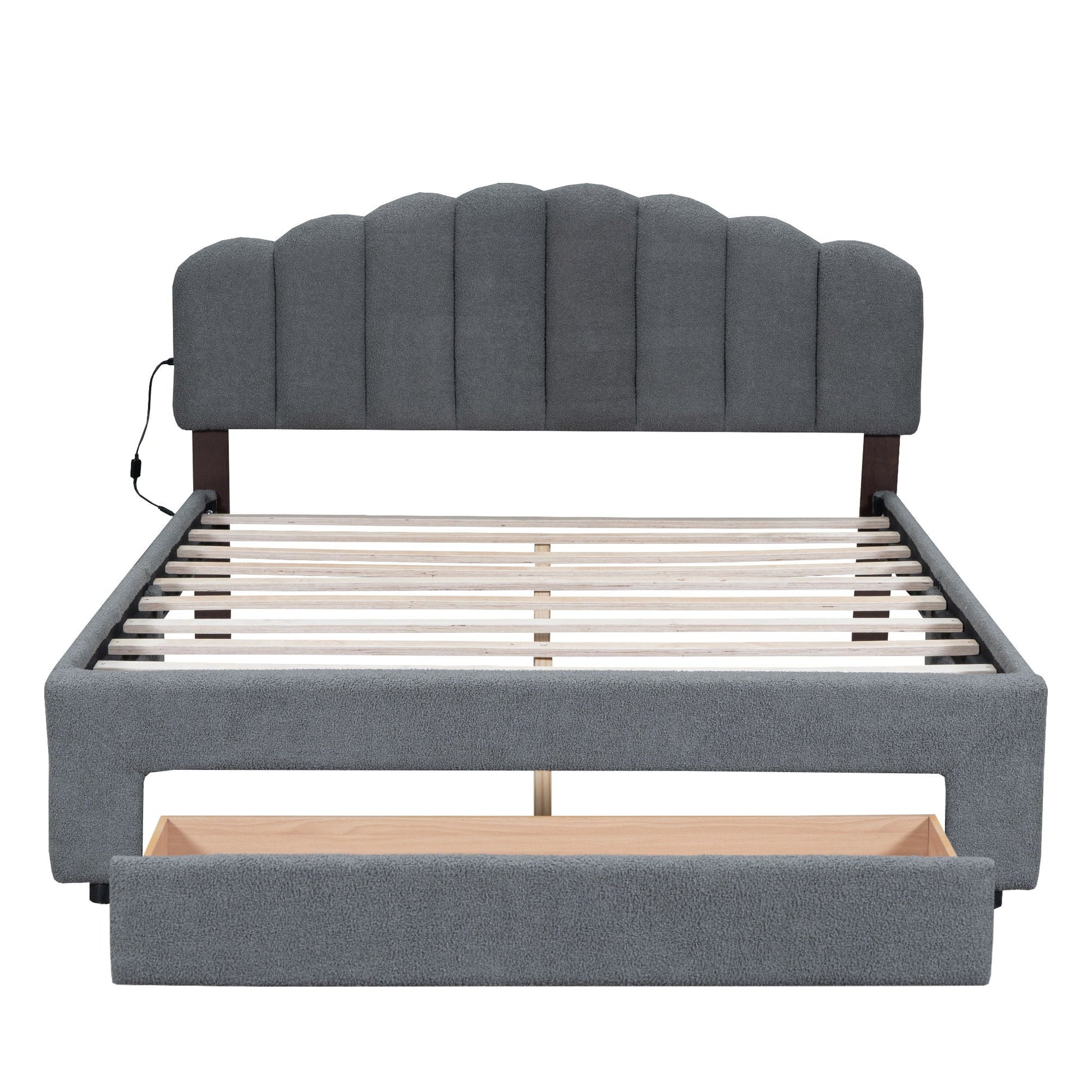 Upholstered Platform Bed With Drawer Halcyon Home