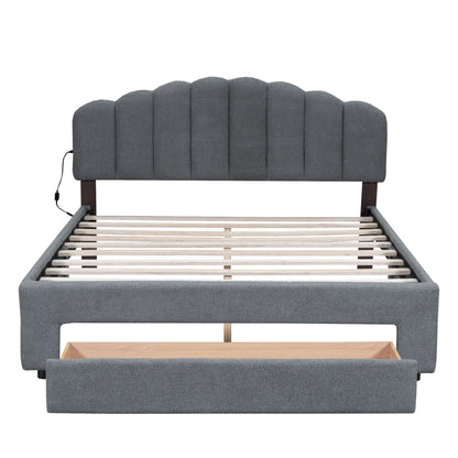 Upholstered Platform Bed With Drawer Halcyon Home