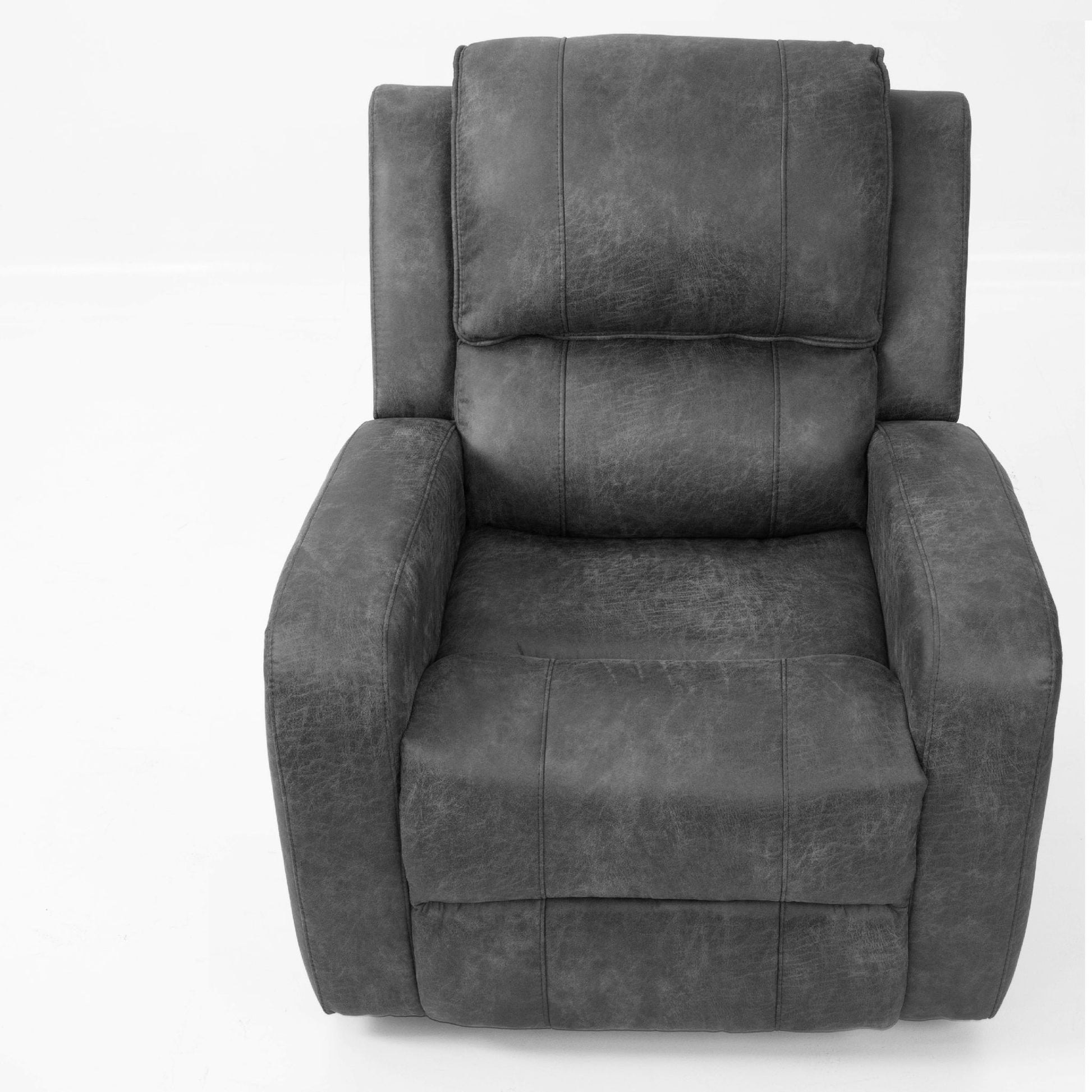 Modern Style Manual Recliner With Square Arms And Tufted Design Home Essentials