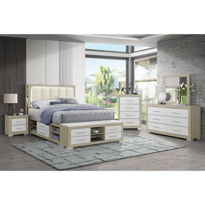 Messa - Bed With Storage Features And LED Lighting Global Furniture USA